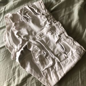 White Jean shorts